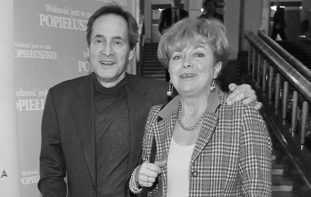 Jerzy Zelnik z żoną Urszulą na premierze filmu "Popiełuszko" /Niemiec /AKPA