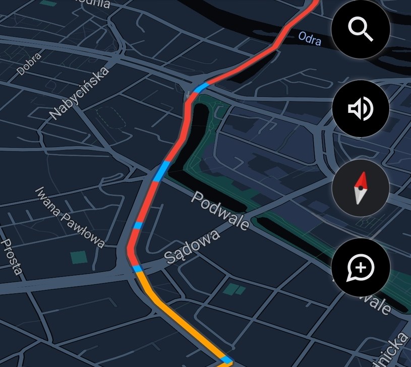 Jeśli nasza trasa wygląda tak, jest duża szansa, że Google Maps poszuka drogi alternatywnej. / Google Maps /