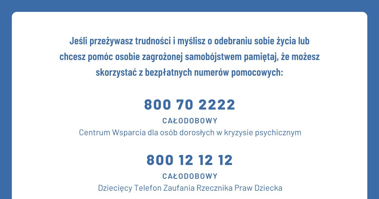 Jeśli potrzebujesz rozmowy z psychologiem, zawsze możesz zwrócić się do Całodobowego Centrum Wsparcia /materiały prasowe