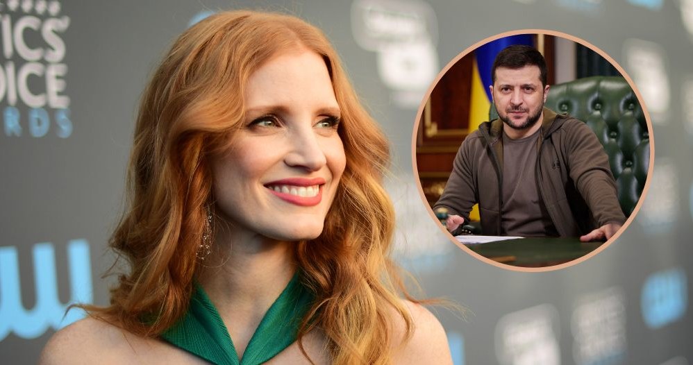 Jessica Chastain spotkała się z prezydentem Zełenskim /Matt Winkelmeyer / Staff /Getty Images