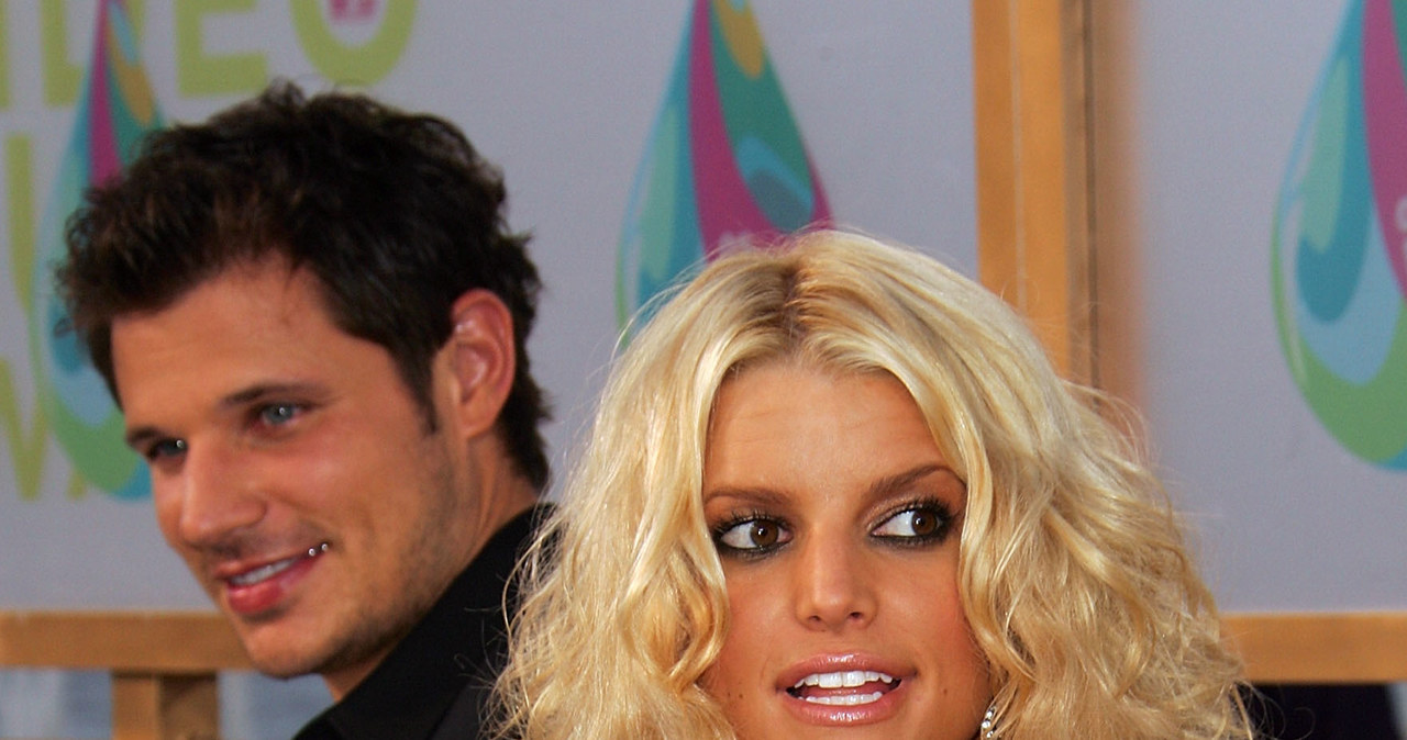 Jessica Simpson z pierwszym mężem /Evan Agostini /Getty Images