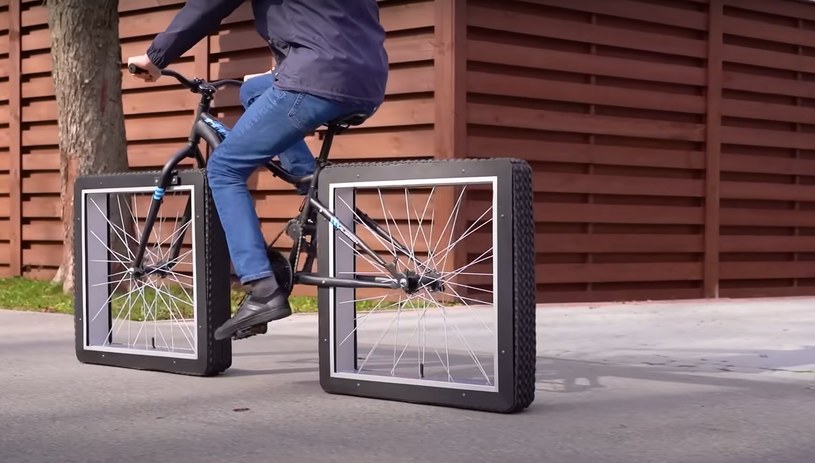 Jest to w pełni sprawny rower poruszający się na idealnie kwadratowych kołach /The Q /YouTube