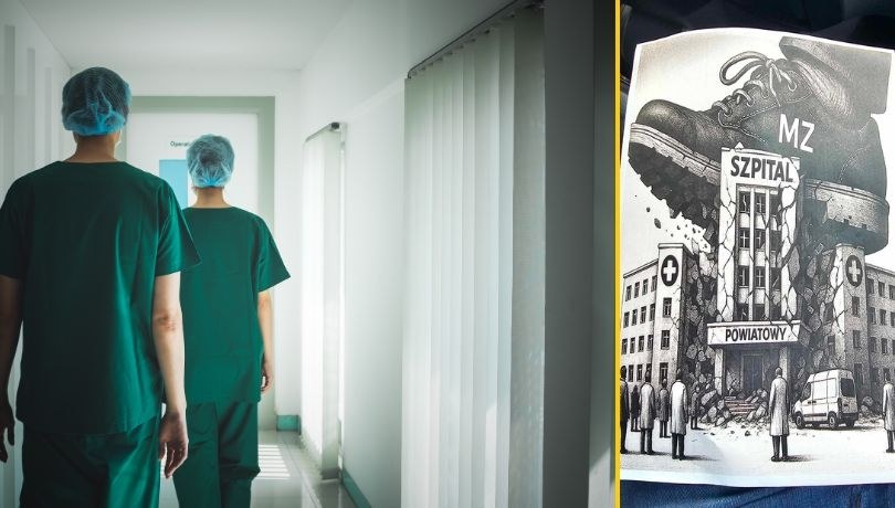 "Jesteśmy gotowi do podjęcia ogólnopolskiego protestu". Tak brzmi fragment listu Ogólnopolskiego Związku Pracodawców Szpitali Powiatowych. Z lewej: plakat, który ma towarzyszyć protestowi. /Shutterstock