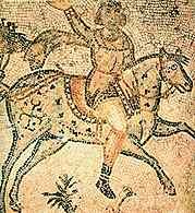 Jeździec z germańskiego plemienia Wandalów, mozaika, VI w. /Encyklopedia Internautica