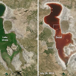 Jezioro w Iranie zmieniło kolor na czerwony!