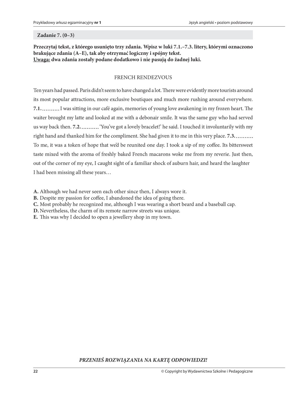 Język angielski - przykładowe zadania /