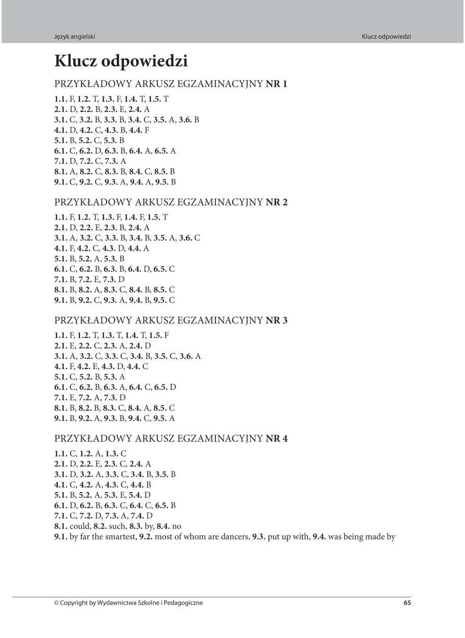 Język angielski - przykładowe zadania /