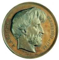 Joachim Lelewel, medal, awers, 1858 /Encyklopedia Internautica