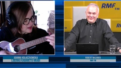 Joanna Kołaczkowska w RMF FM śpiewa i gra na ukulele