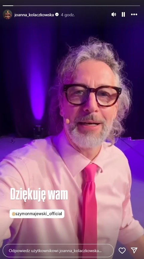 Joanna Kołaczkowska zareagowała na nagranie Szymona Majewskiego /Instagram