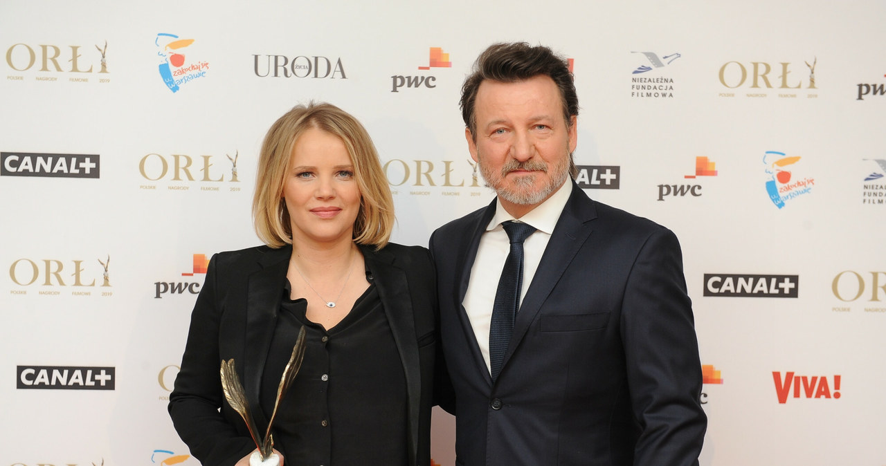 Joanna Kulig i Robert Więckiewicz na gali wręczenia Polskich Nagród Filmowych Orły w 2019 r. /East News