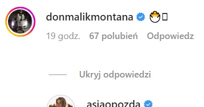 Joanna Opozda i Malik Montana na Instagramie