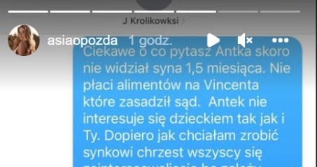 Joanna Opozda opublikowała sms-a do szwagra. To nie była miła konwersacja? /instagram.com/asiaopozda/ /Instagram