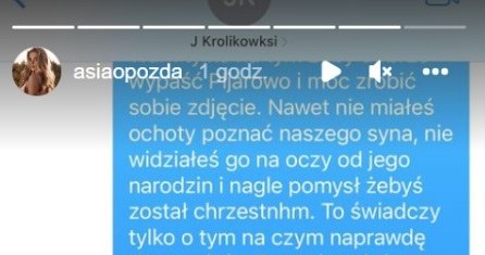 Joanna Opozda opublikowała sms-a do szwagra. To nie była miła konwersacja? /instagram.com/asiaopozda/ /Instagram