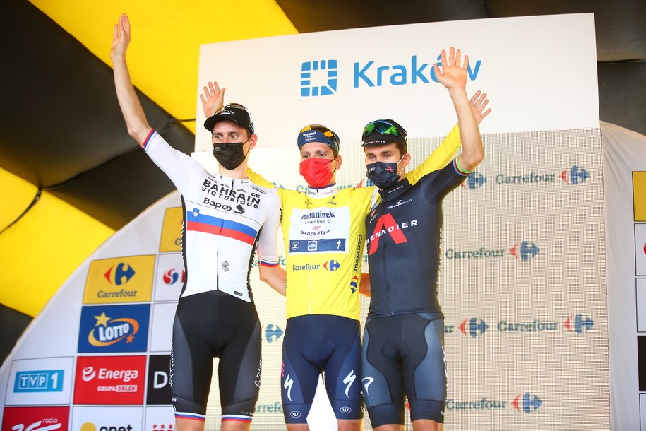 Joao Almeida, Matej Mohoric i Michał Kwiatkowski /	Łukasz Gągulski /PAP