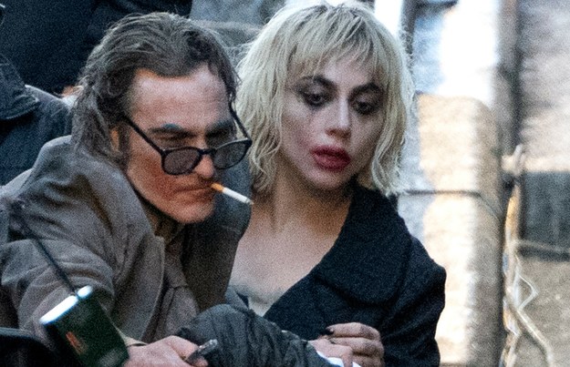 Joaquin Phoenix i Lady Gaga na planie filmu "Joker: Folie à deux" /Rex Features /East News