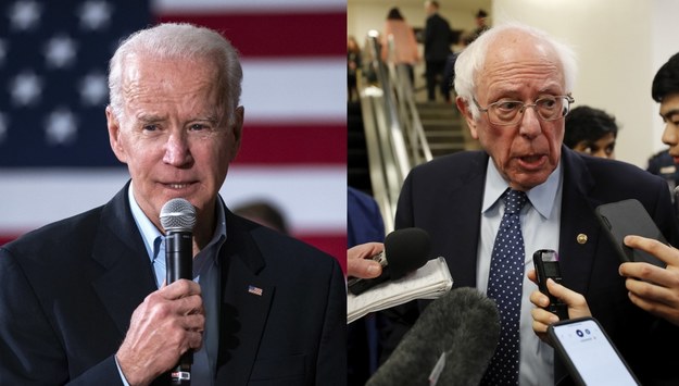 Joe Biden (fot. JIM LO SCALZO) i Bernie Sanders (fot. ERIK S. LESSER) /PAP/EPA