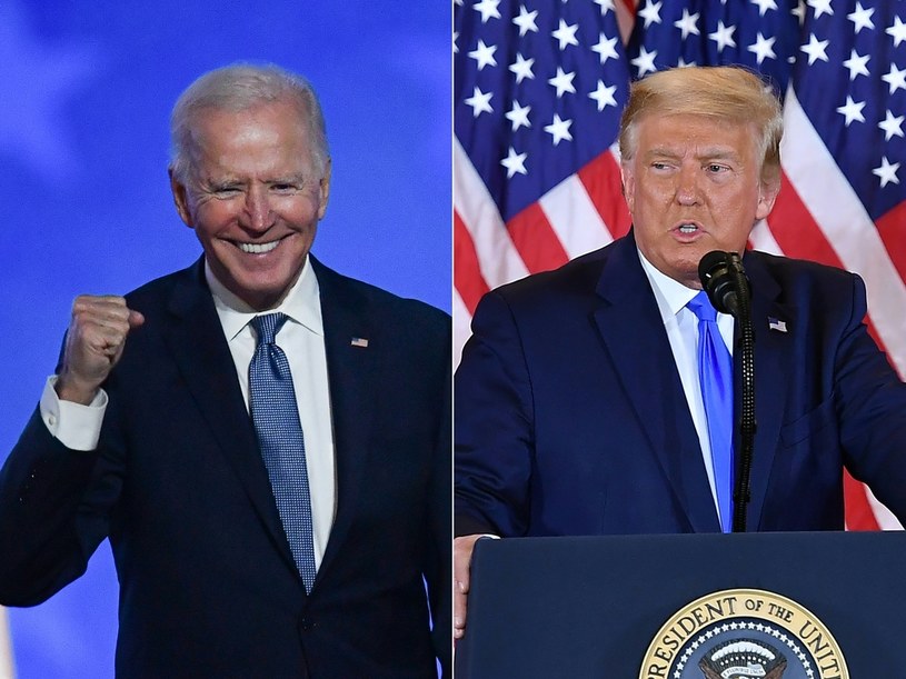 Joe Biden i Donald Trump w wieczór wyborczy /AFP