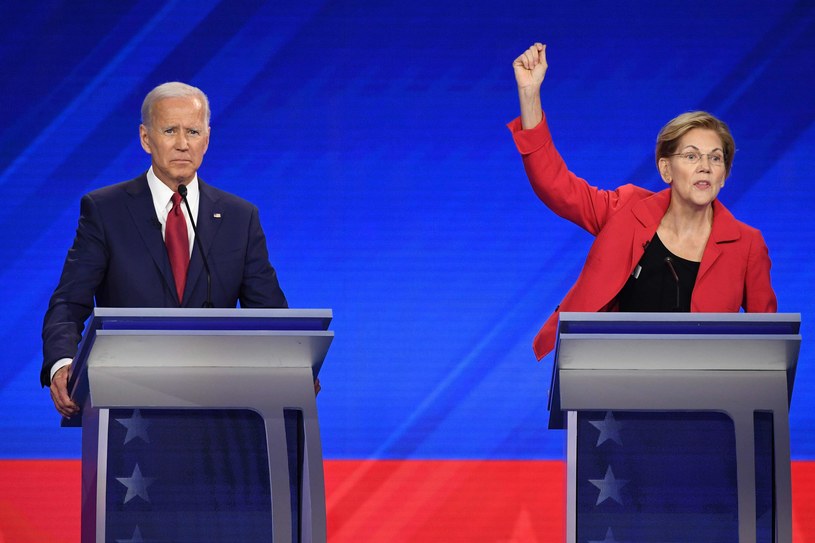 Joe Biden i Elizabeth Warren w czasie debaty /ROBYN BECK/ /AFP