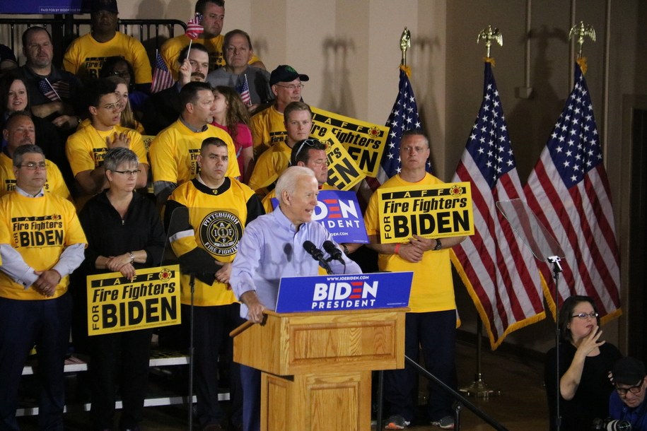Joe Biden podczas konferencji /Paweł Żuchowski /RMF FM
