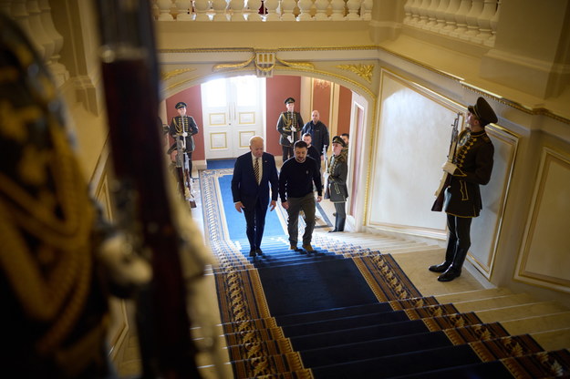 Joe Biden w pałacu prezydenckim w Kijowie /UKRAINIAN PRESIDENTIAL PRESS SERVICE HANDOUT HANDOUT /PAP/EPA