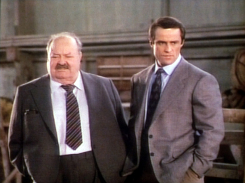Joe Penny i William Conrad na planie serialu "Gliniarz i prokurator" /AKPA