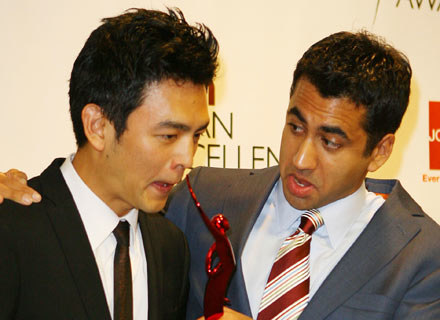 John Cho i Kal Penn. Jak widać humorki dopisują, fot. Katy Winn /Getty Images/Flash Press Media