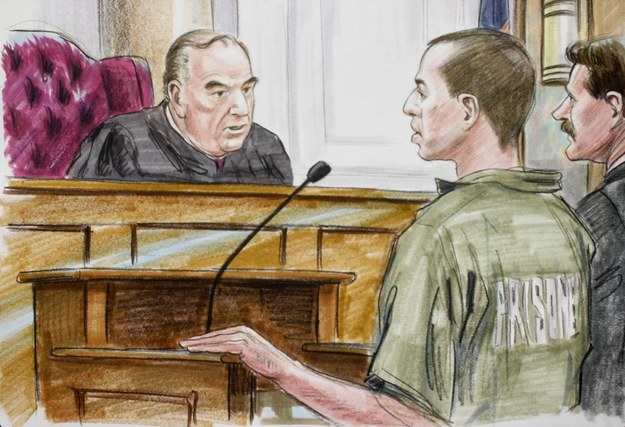 John Walker Lindh przed sądem na rysunku prasowym / 	ART LIEN/NBC NEWS /PAP/EPA