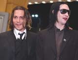 Johnny Depp i Marilyn Manson na premierze filmu "From Hell" /EPA