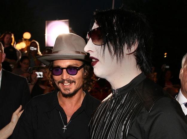 Johnny Depp i Marilyn Manson na premierze "Piratów..." - fot. Kevin Winter /Getty Images/Flash Press Media