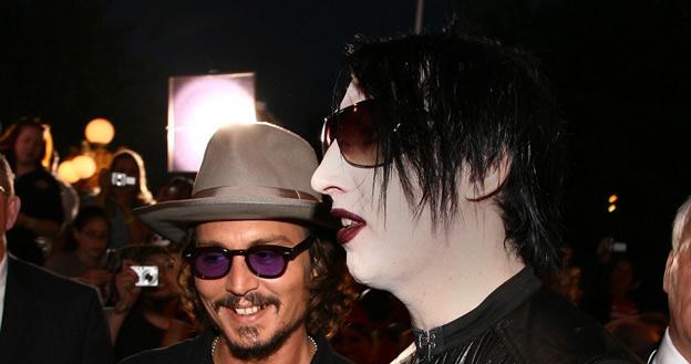 Johnny Depp i Marilyn Manson na premierze "Piratów..." - fot. Kevin Winter /Getty Images/Flash Press Media