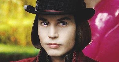 Johnny Depp jako Willy Wonka w filmie "Charlie i fabryka czekolady" /