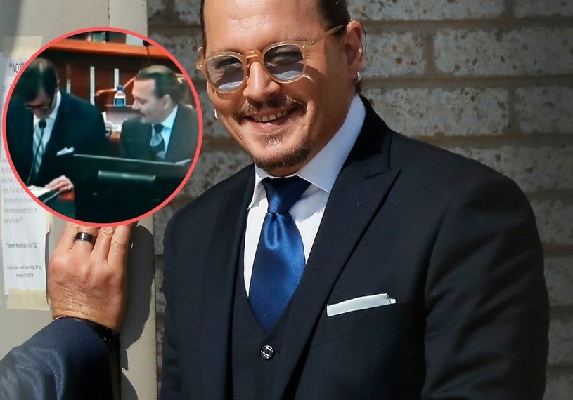 Johnny Depp pokazał prawnikowi rysunek na sali sądowej /Paul Morigi /Getty Images
