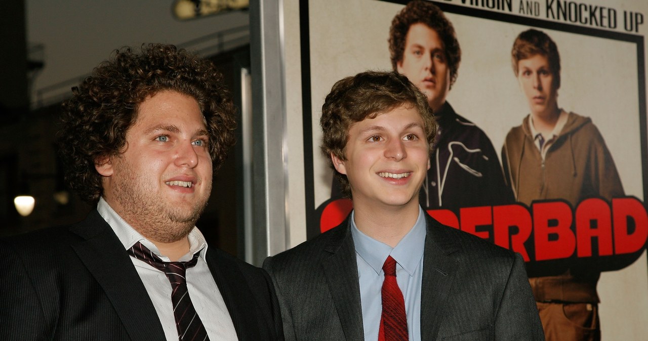 Jonah Hill i Michael Cera podczas promocji "Supersamca" /Vince Bucci / Stringer /Getty Images