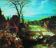 Joos De Momper d. J. i Jan Brueghel d. Ä., Dzień prania na placu we Flandrii, 1620-1622 /Encyklopedia Internautica