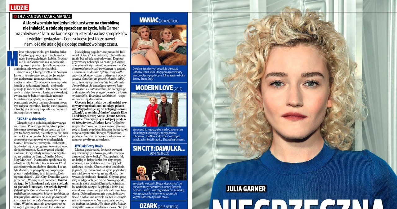 Julia Garner w szóstym numerze magazynu "Netfilm" /materiały prasowe