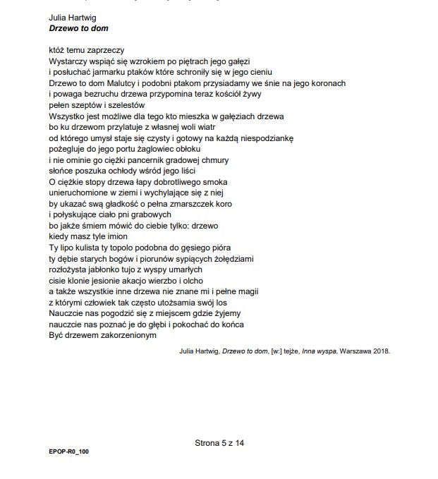 Julia Hartwig, "Drzewo to dom" /CKE