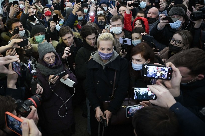 Julia Nawalna na lotnisku Moskwa-Szeremietiewo po przylocie z Berlina /Kirill Kudryavtsev /AFP