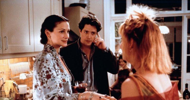 Julia Roberts, Hugh Grant i Emma Chambers w filmie "Notting Hill" (1999) /materiały prasowe