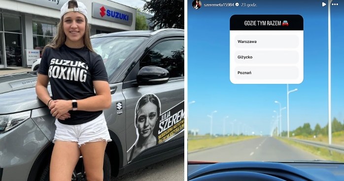 Julia Szeremeta wrzuciła filmik, na którym prowadzi auto ewidentnie trzymając telefon w ręce / fot. Instagram @szeremeta15984 /