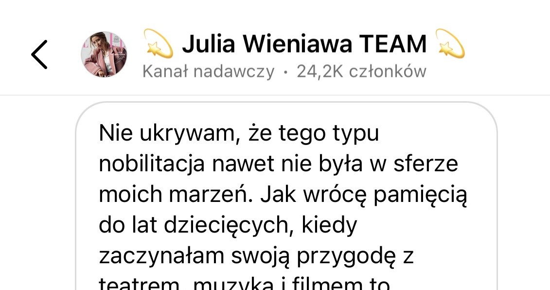 Julia Wieniawa napisała do swoich fanów na Instagramie po tym, jak ogłoszono ją jurorką "Mam talent" /Instagram/Julia Wieniawa /materiał zewnętrzny