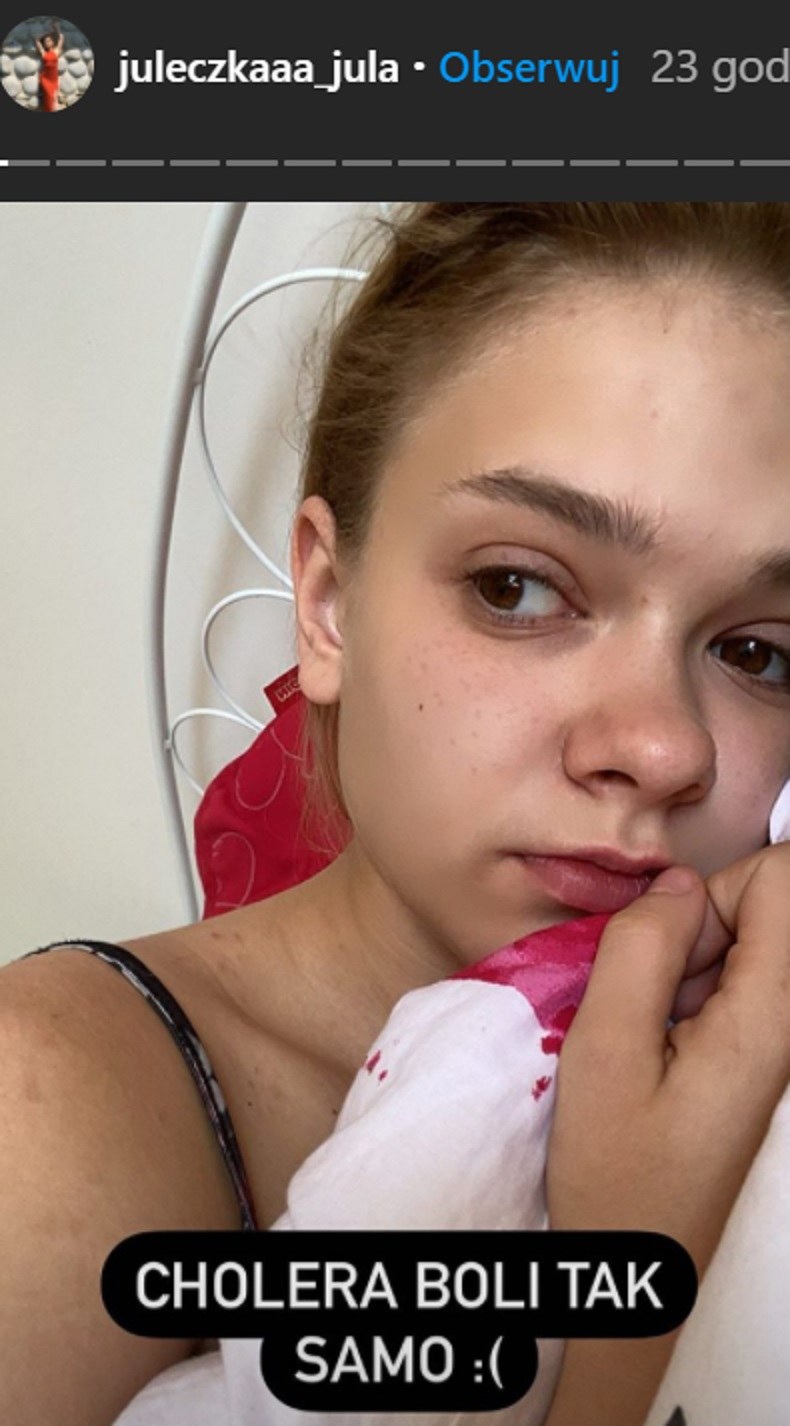 Julia Wróblewska o swoich problemach informowała fanów na bieżąco za pośrednictwem mediów społecznościowych /Instagram