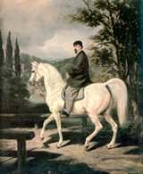 Juliusz Kossak, Jeździec w maciejówce na białym arabie, 1864 /Encyklopedia Internautica