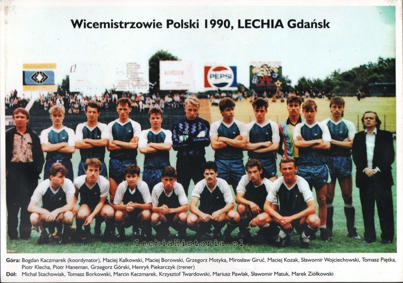 Juniorzy Lechii Gdańsk - wicemistrzowie Polski juniorów z 1990 r. / Lechia Historia /