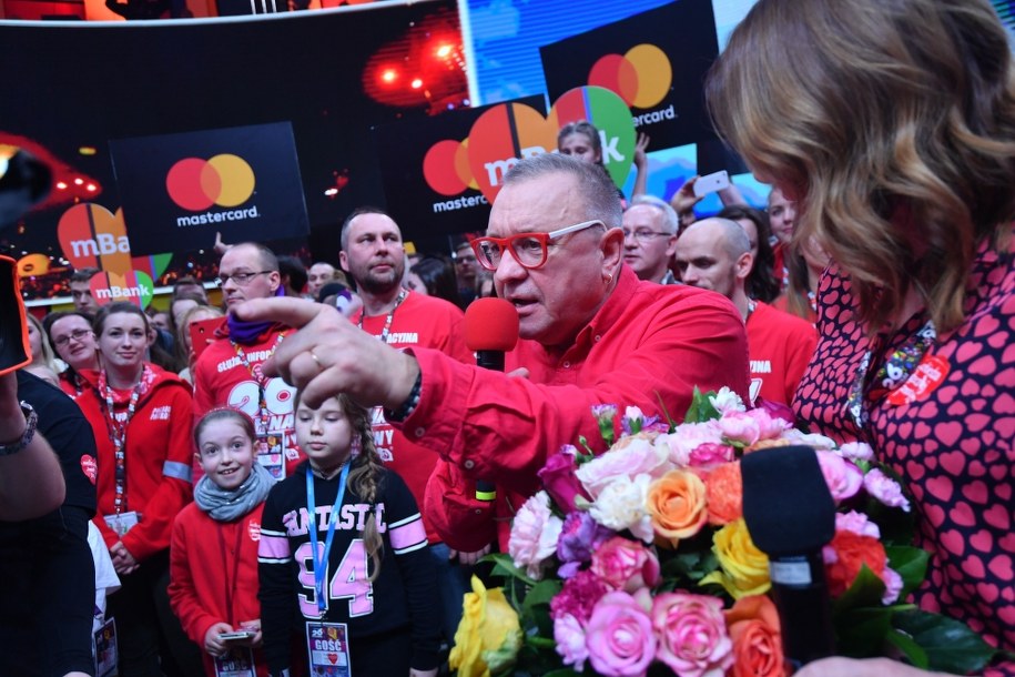 Jurek Owsiak podczas 26. finału WOŚP /Bartłomiej  Zborowski /PAP