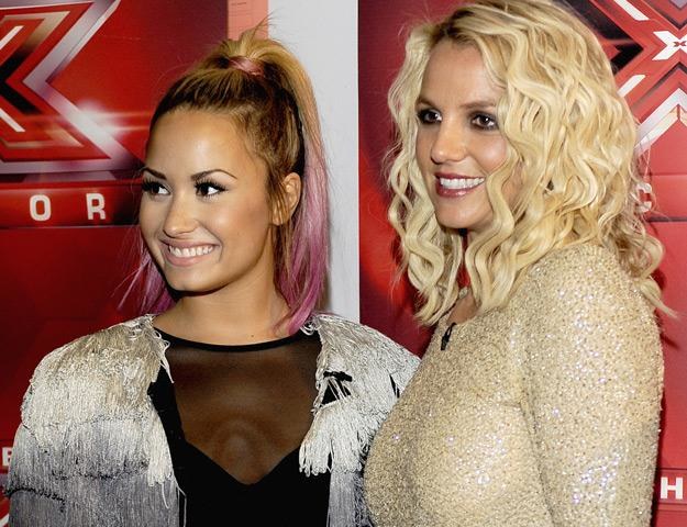 Jurorki "X Factor" - Demi Lovato i Britney Spears (fot. Tim Mosenfelder) /Getty Images/Flash Press Media