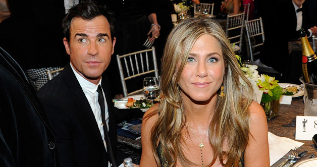 Justin Theroux i Jennifer Aniston /Kevork Djansezian /Getty Images