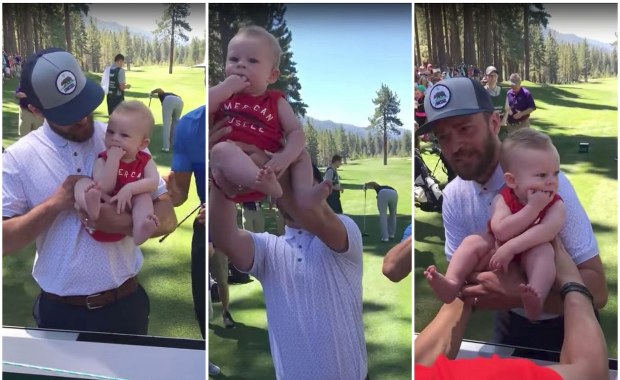 Justin Timberlake wziął na ręce cudze dziecko i "odśpiewał" "Króla Lwa"