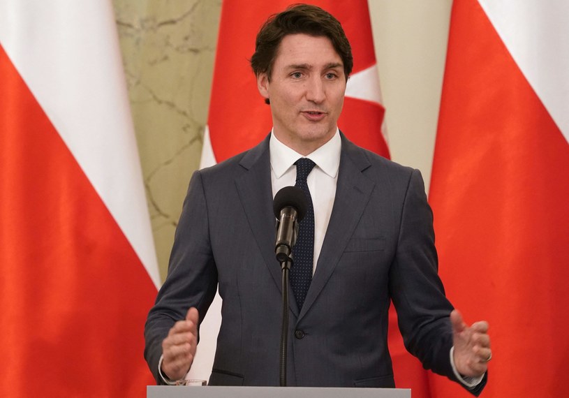 Justin Trudeau, premier Kanady, podczas wizyty w Polsce /AFP