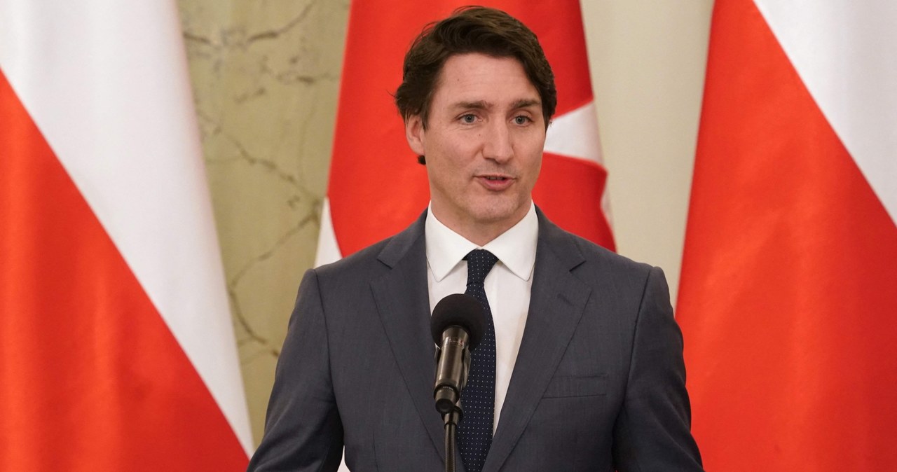 Justin Trudeau, premier Kanady, podczas wizyty w Polsce /AFP